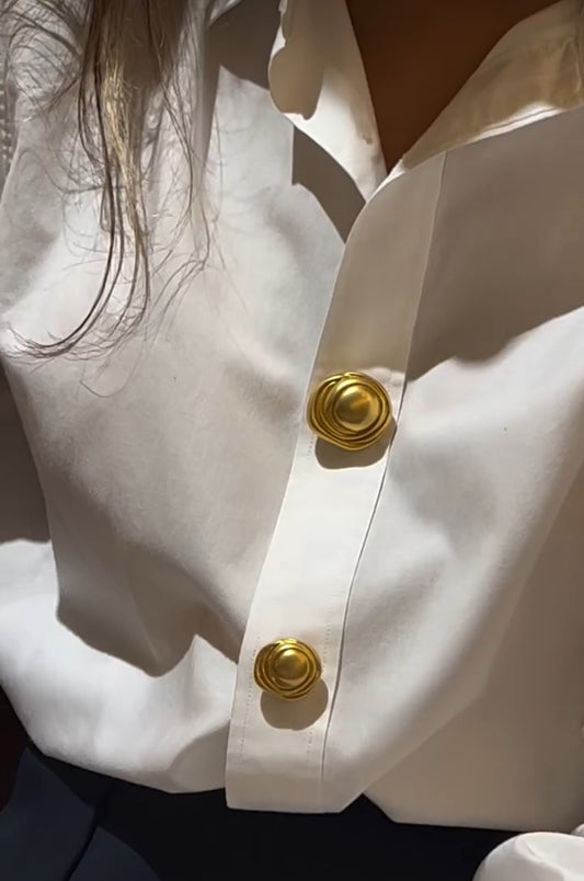 Set Of Vintage Gold Tone Dome Button Covers