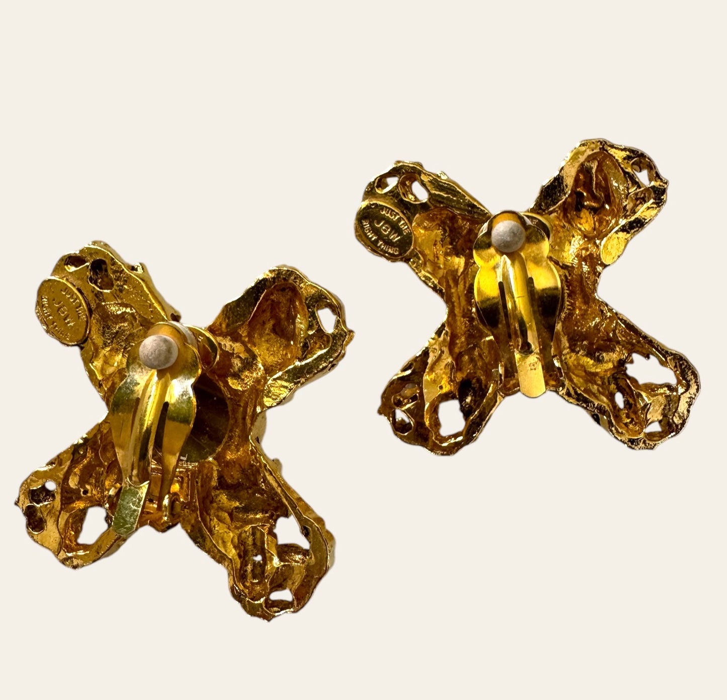 1980's Byzantine Revival Clip On Earrings