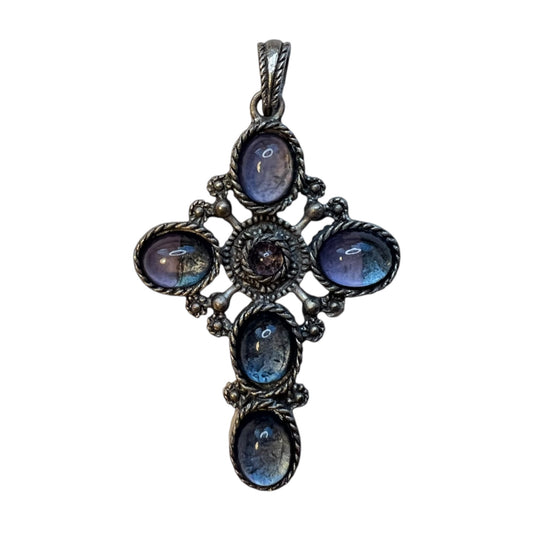 Vintage Multicoloured Cross Pendant