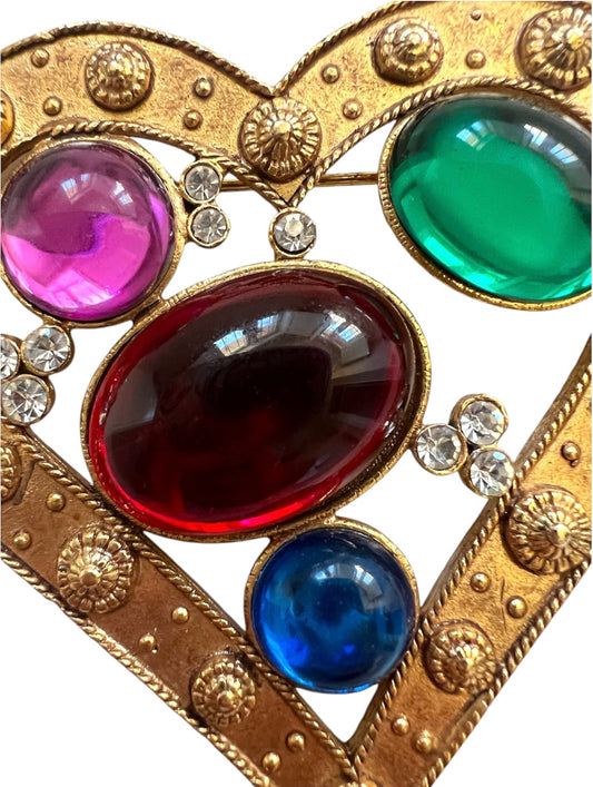1980'S Oversized Heart Brooch