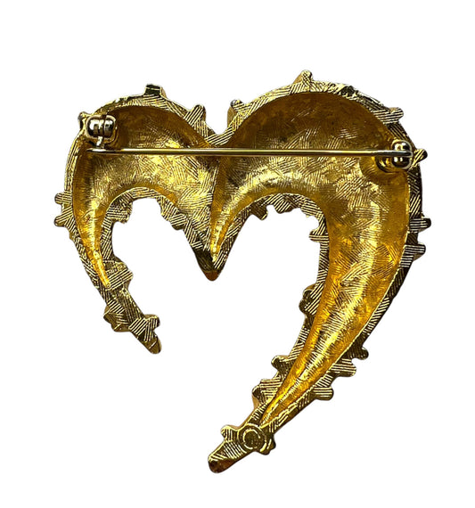 1990'S Anne Klein Heart Brooch