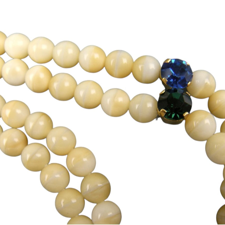 Agate Beaded Necklace With Gemstone Trim