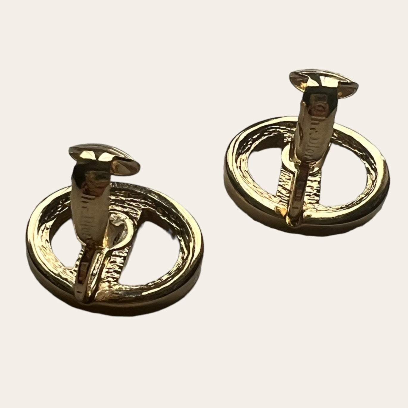 Christian Dior Petite Logo Earrings With Original Box