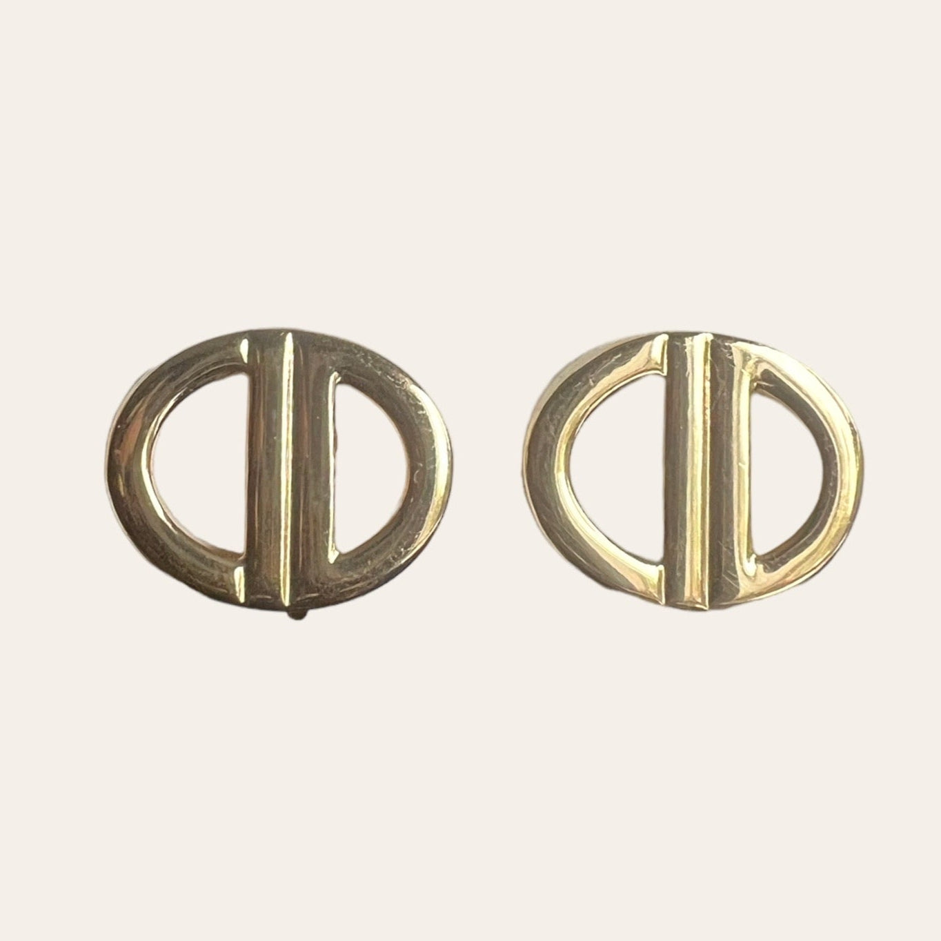 Christian Dior Petite Logo Earrings With Original Box