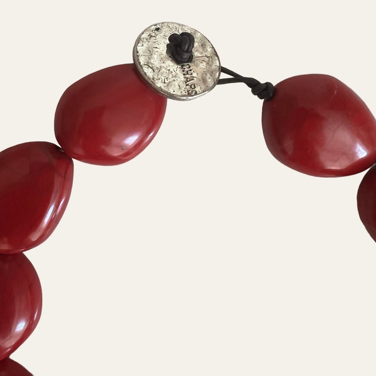 Chaps Chunky Acrylic Red Bead Choker