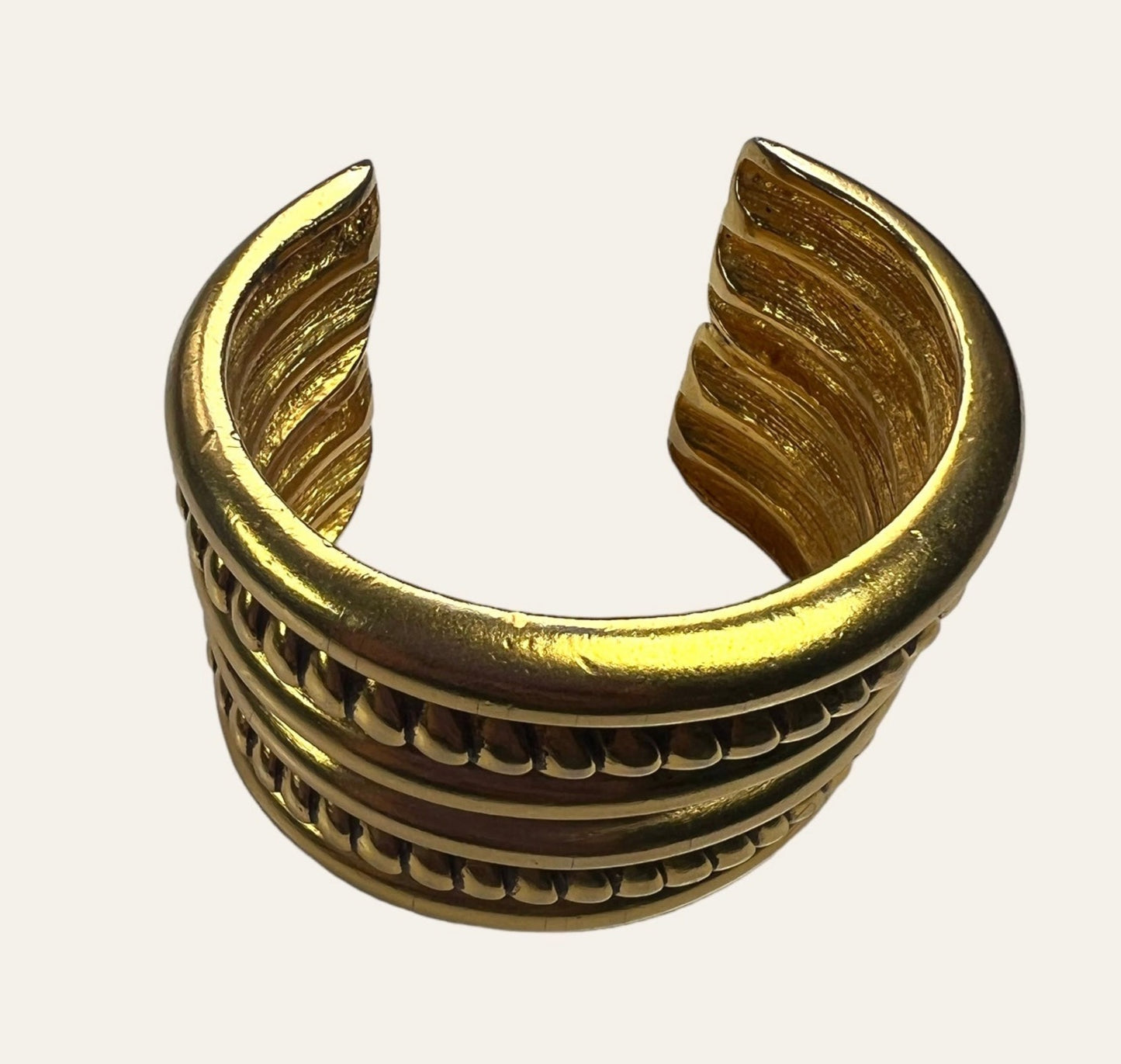 Vintage Wide Gold Tone Cuff Bracelet