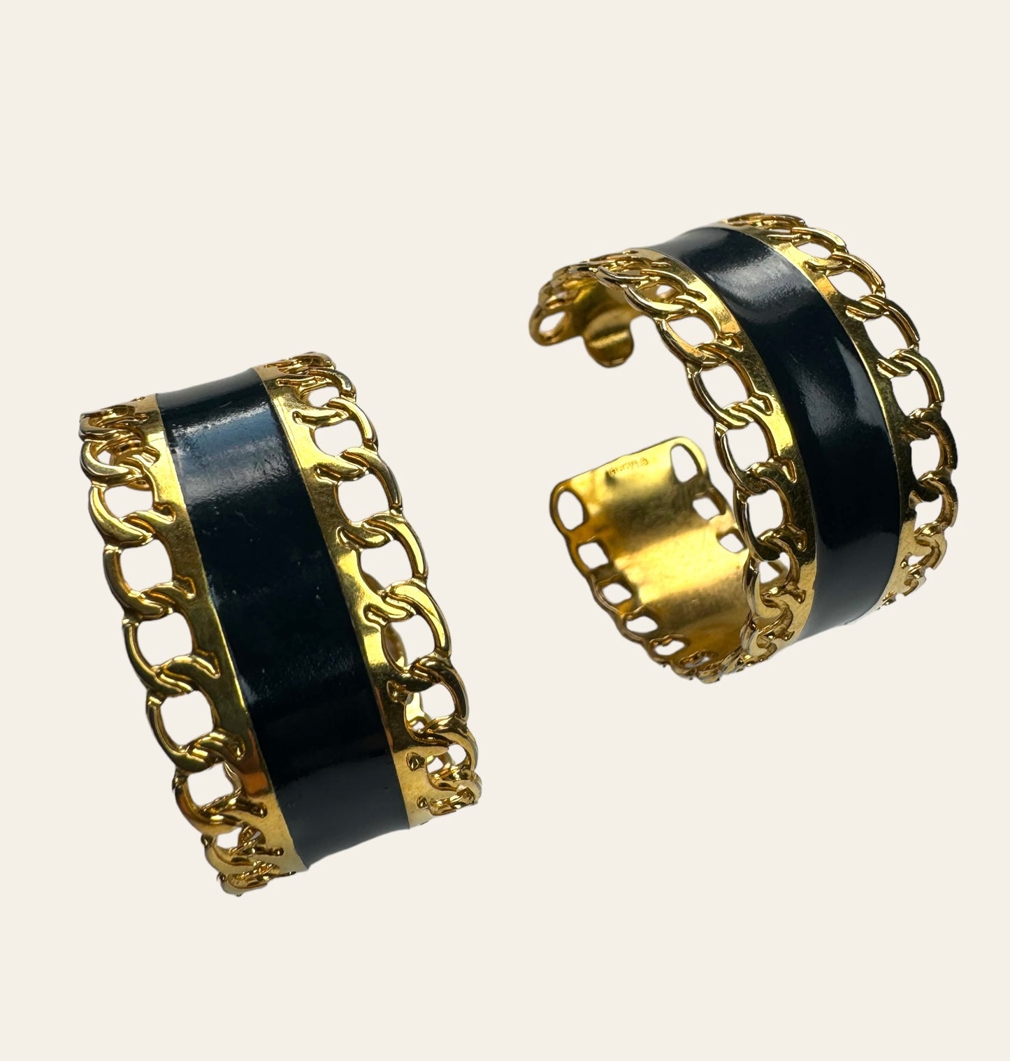 Large Monet Hoop Pierced Earrings
