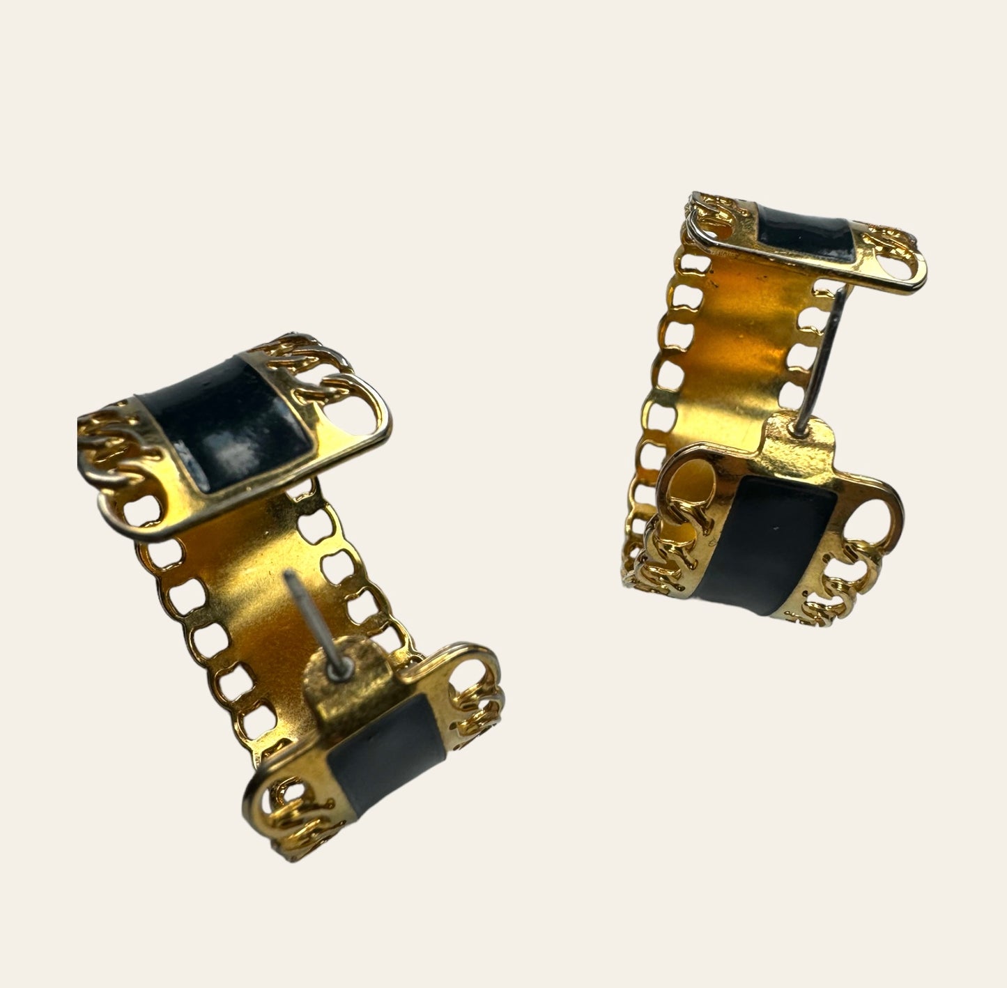 Large Monet Hoop Pierced Earrings