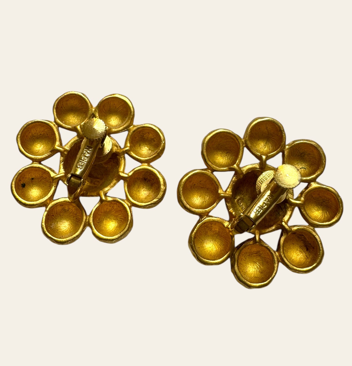 1970's Napier Flower Clip On Earrings