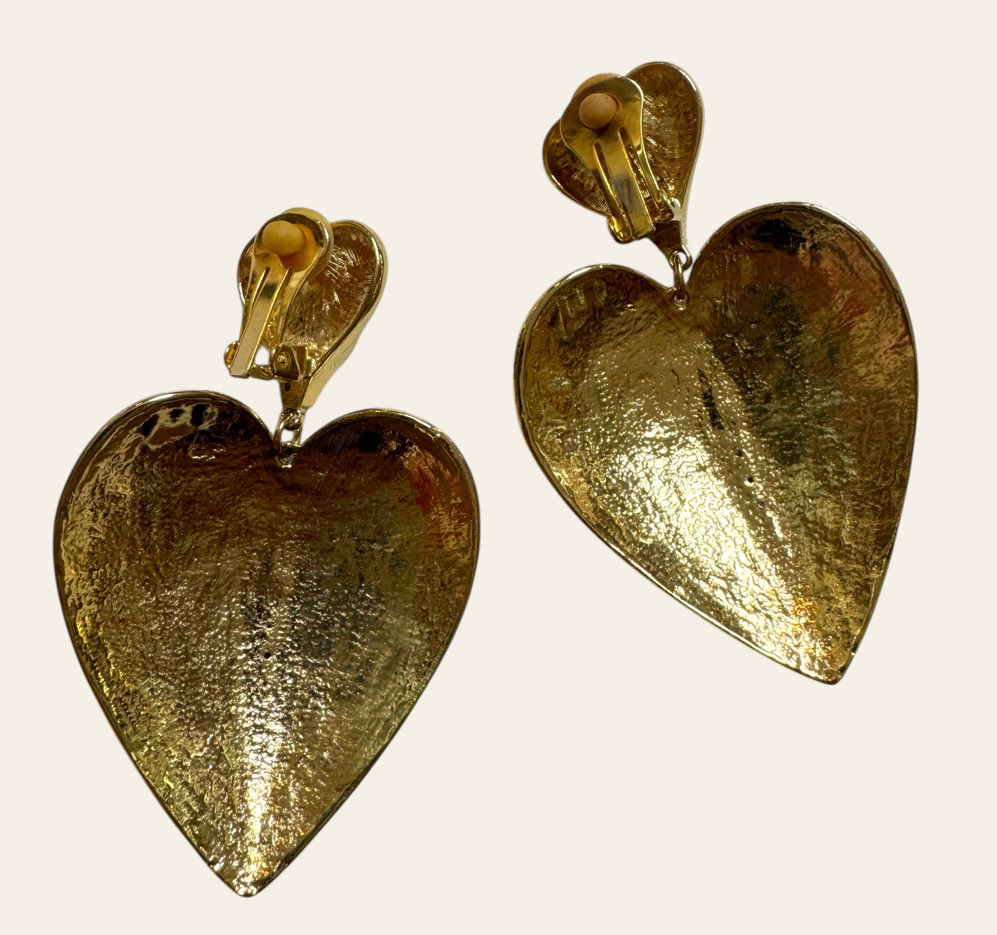 Massive Hearts Clip On Earrings