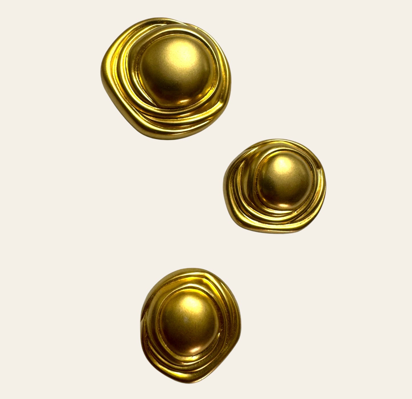 Set Of Vintage Gold Tone Dome Button Covers