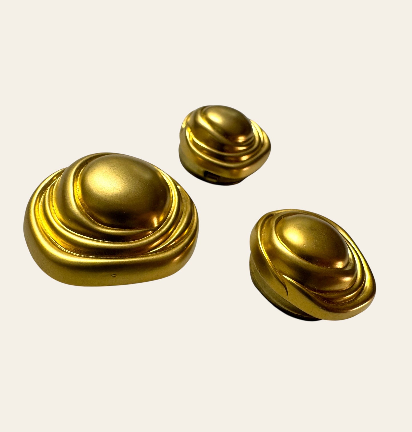 Set Of Vintage Gold Tone Dome Button Covers