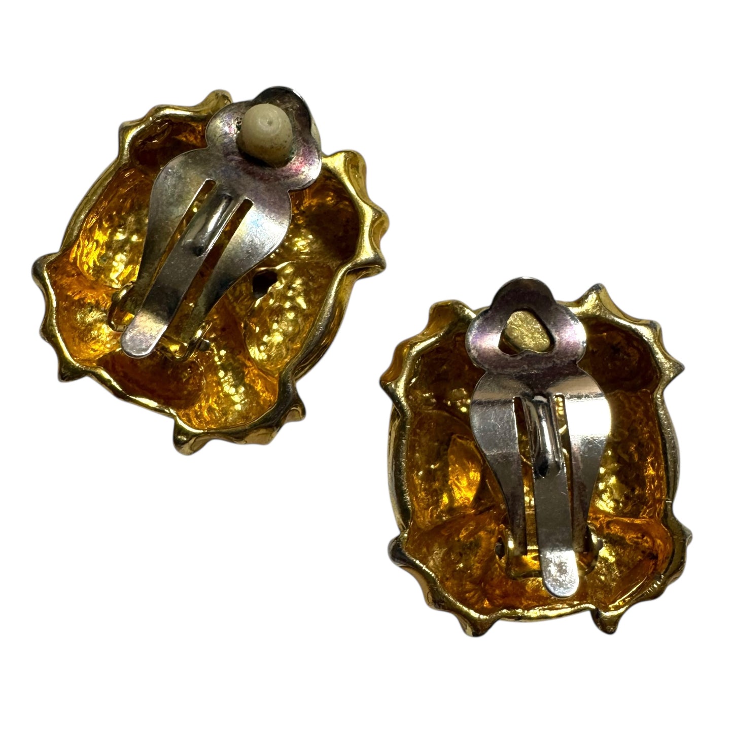 Large 1980s Twisted Knot Statement Clip On Earrings