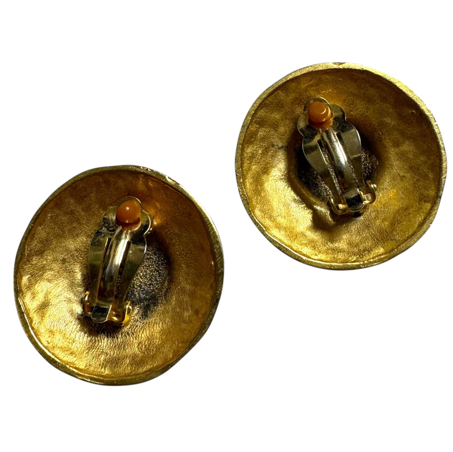 Vintage Sculpted Gold Swirl Earrings