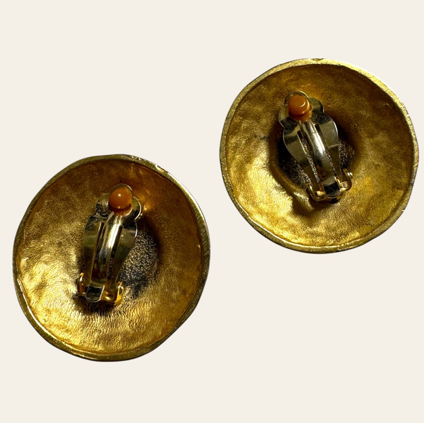 Vintage Sculpted Gold Swirl Earrings