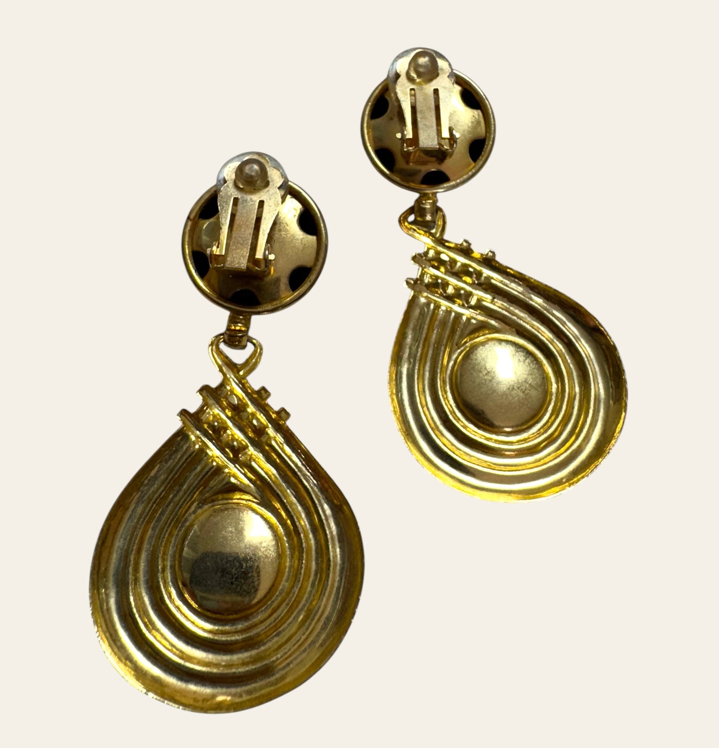 1980s Sculptural Heart Drop Earrings