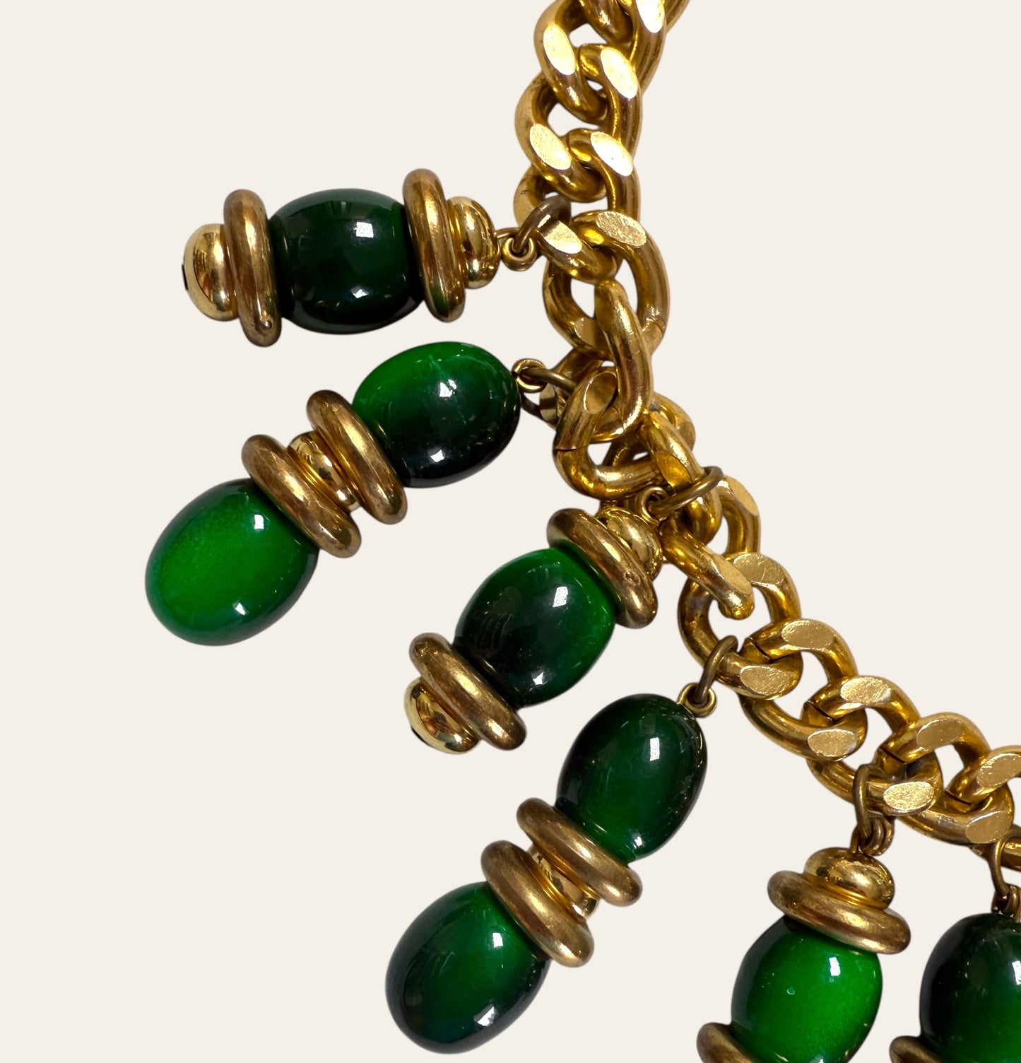 Vintage Massive Chunky Green Collar Necklace