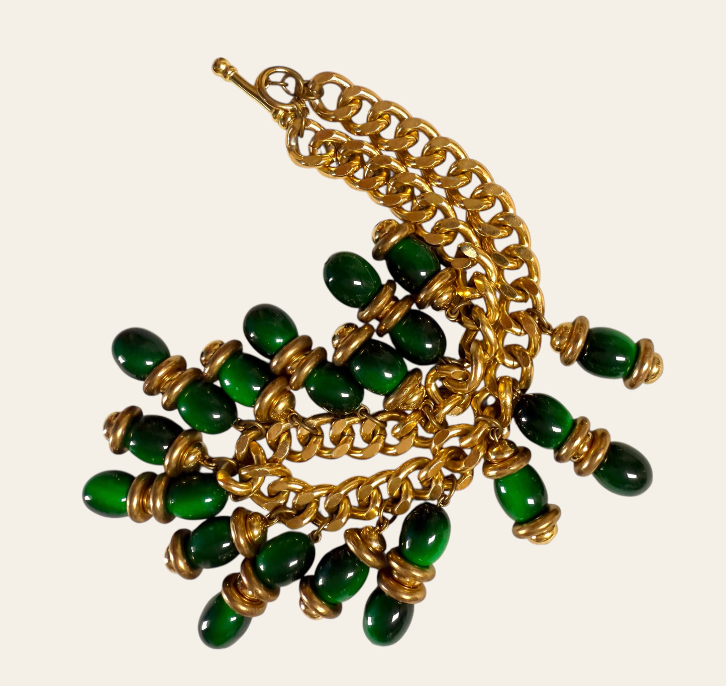 Vintage Massive Chunky Green Collar Necklace