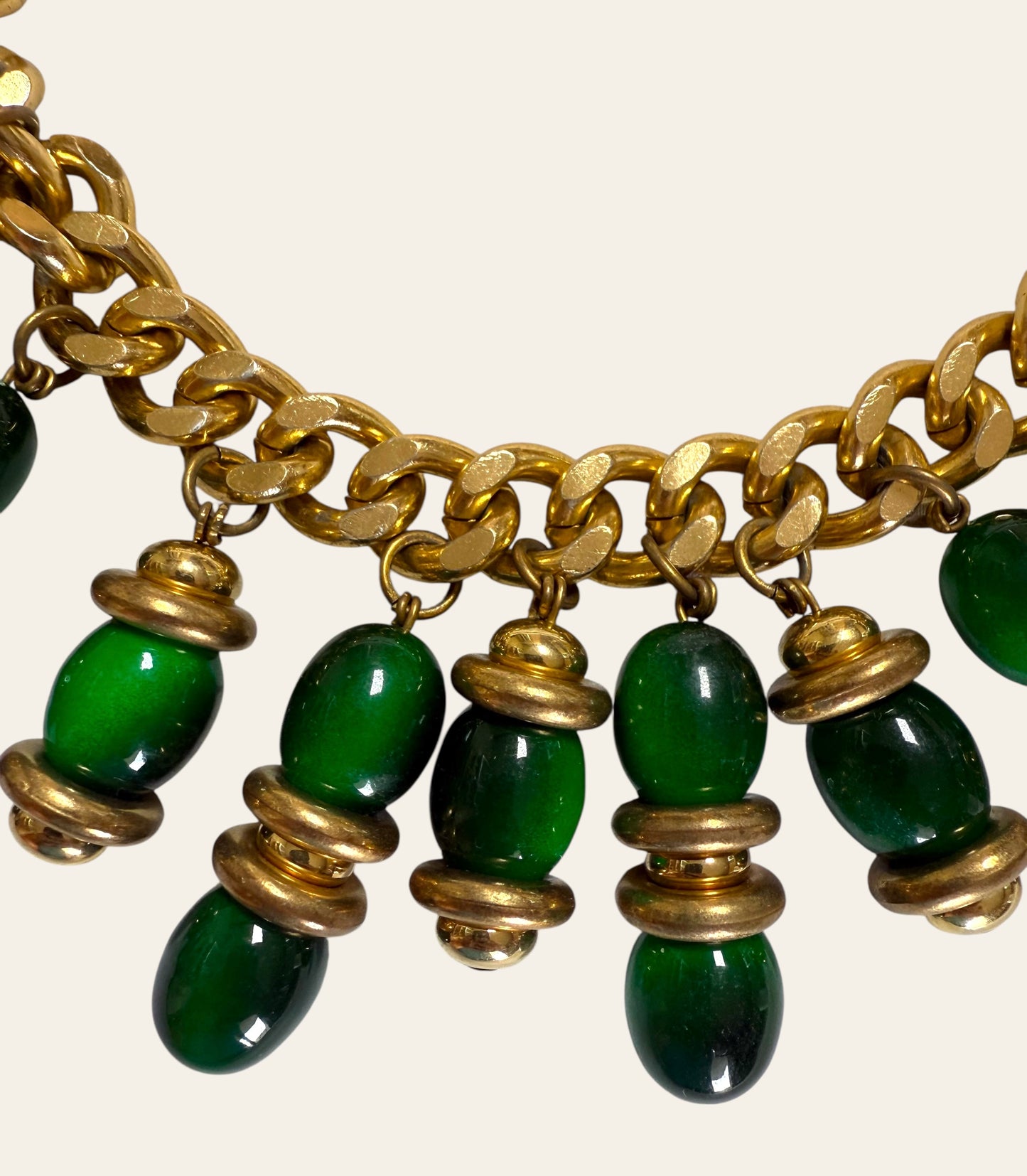 Vintage Massive Chunky Green Collar Necklace