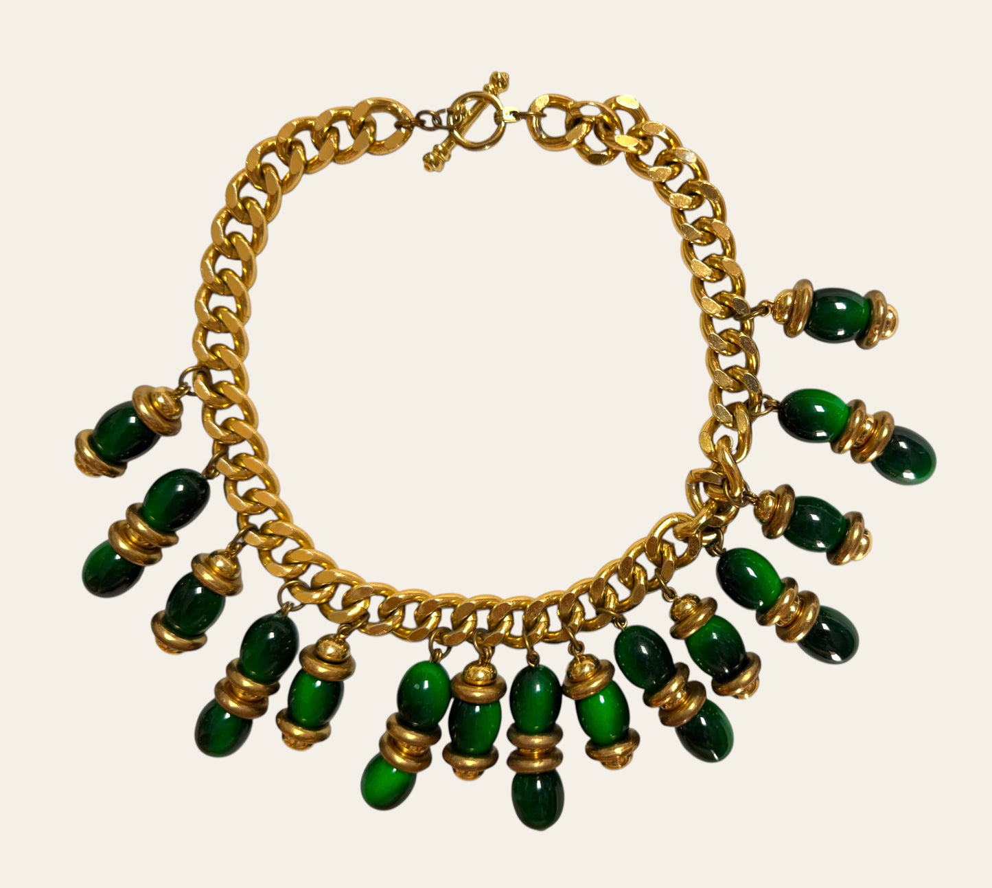 Vintage Massive Chunky Green Collar Necklace