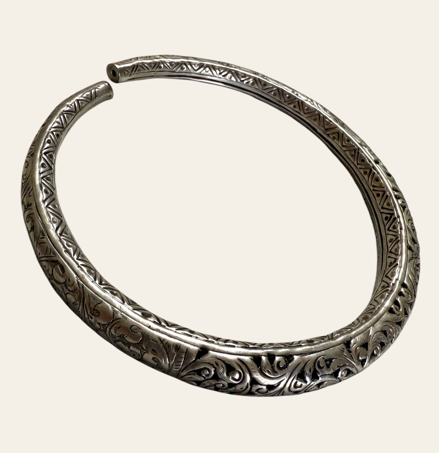 Engraved Silver Choker, One-of-a-Kind