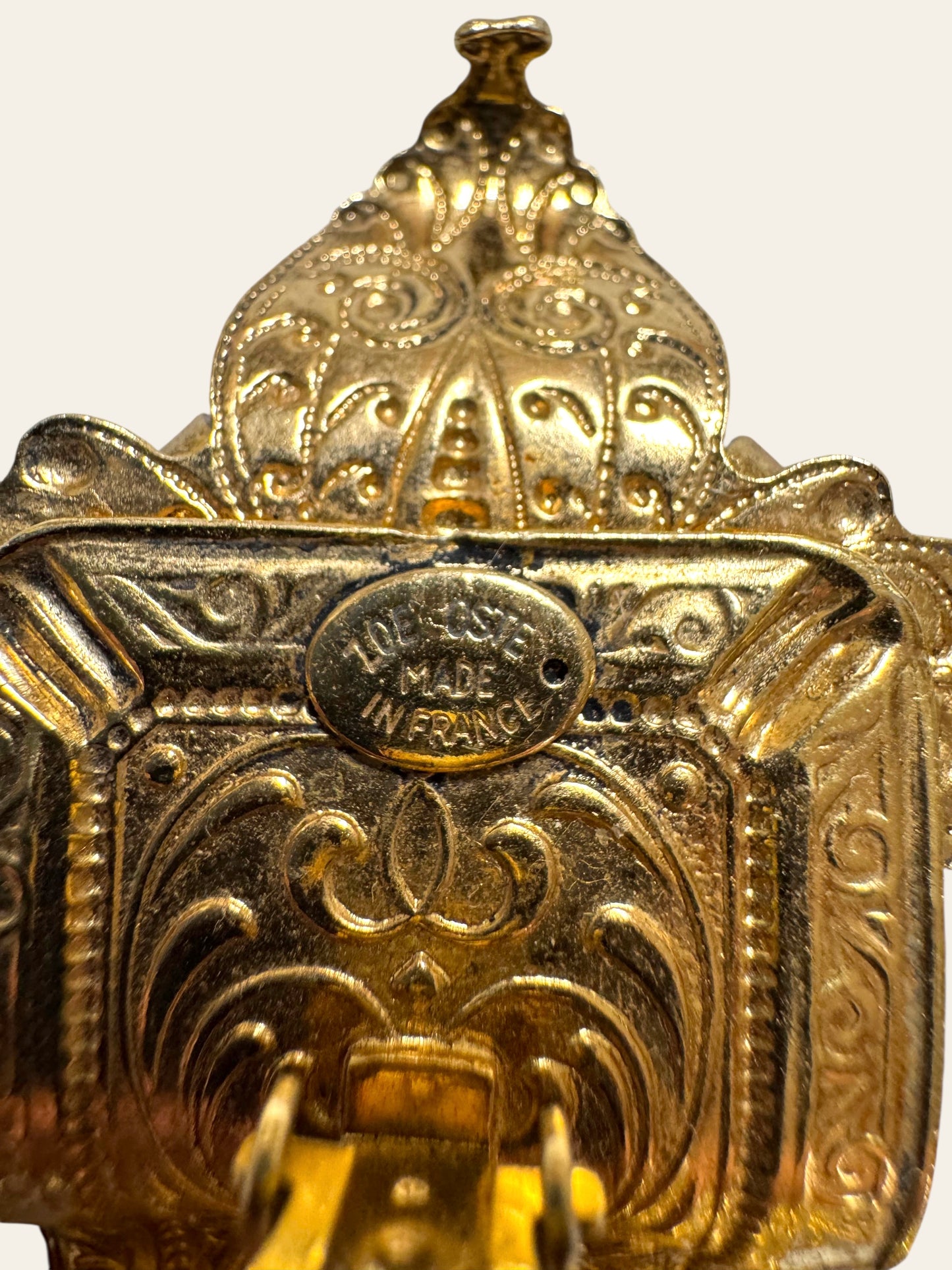 1990's Massive Zoe Coste Clip On Baroque Dangle Earrings