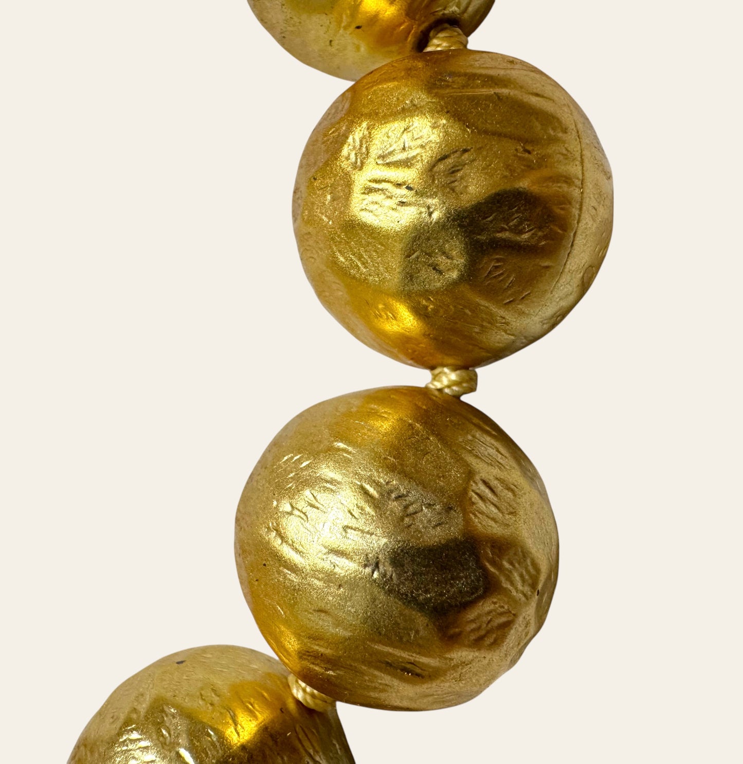 Les Bernard Hammered Gold Tone Necklace And Earrings Set
