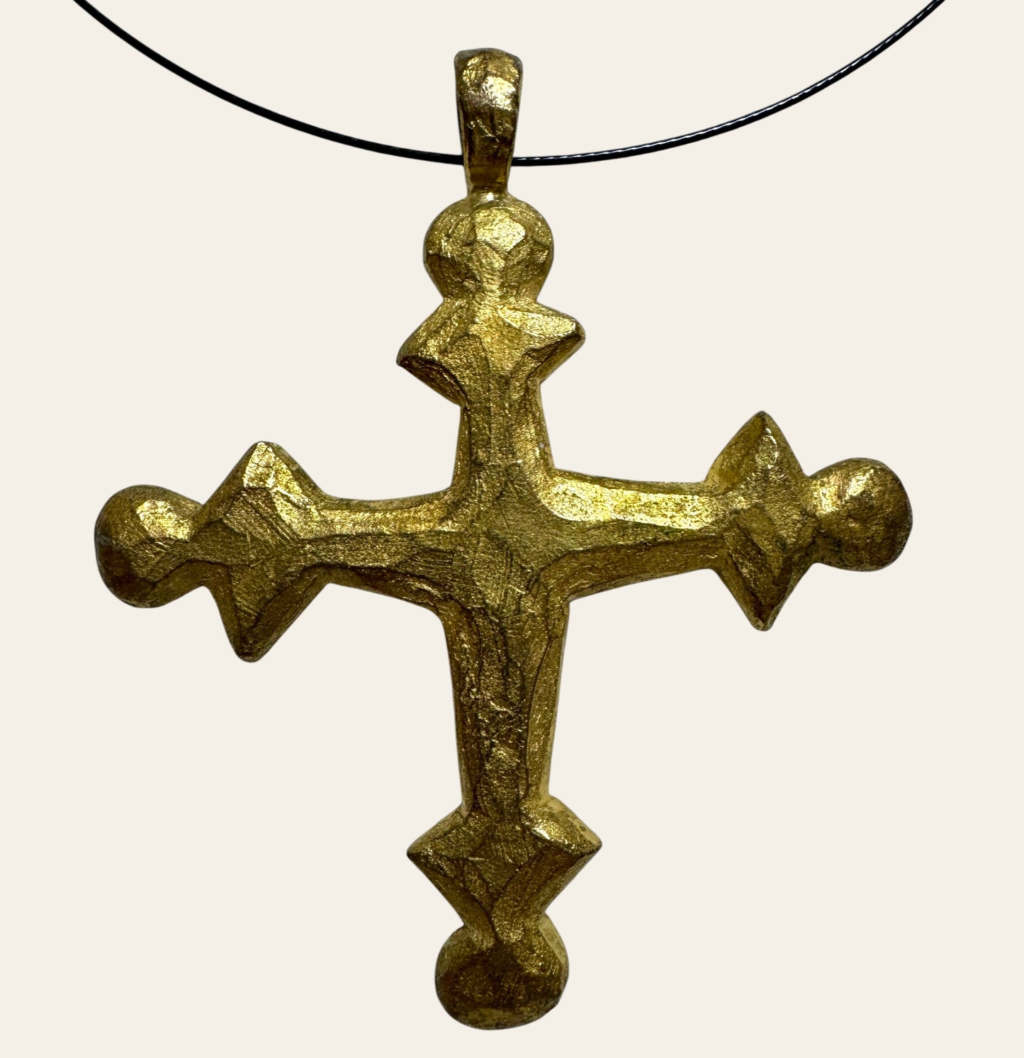 1990s Large Sculptural Cross Pendant