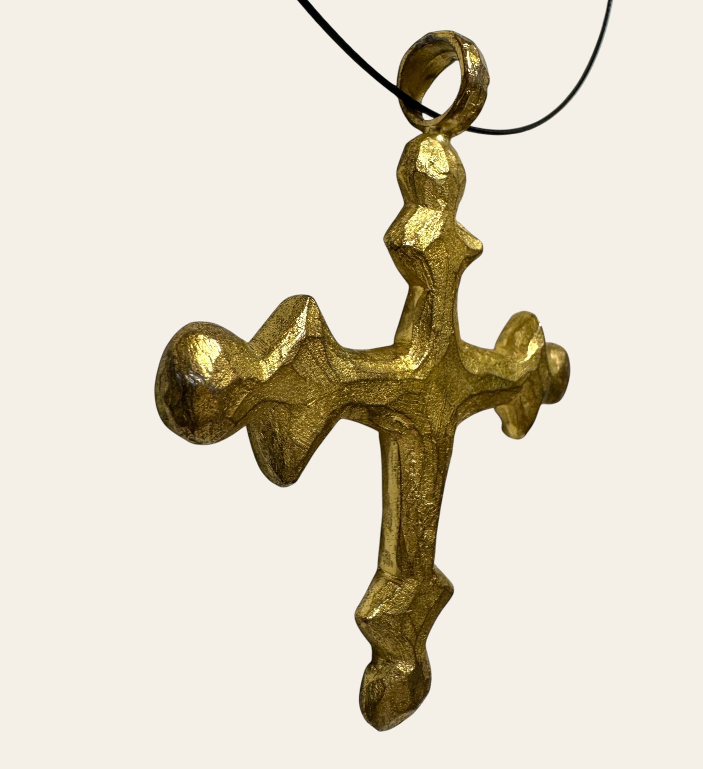 1990s Large Sculptural Cross Pendant