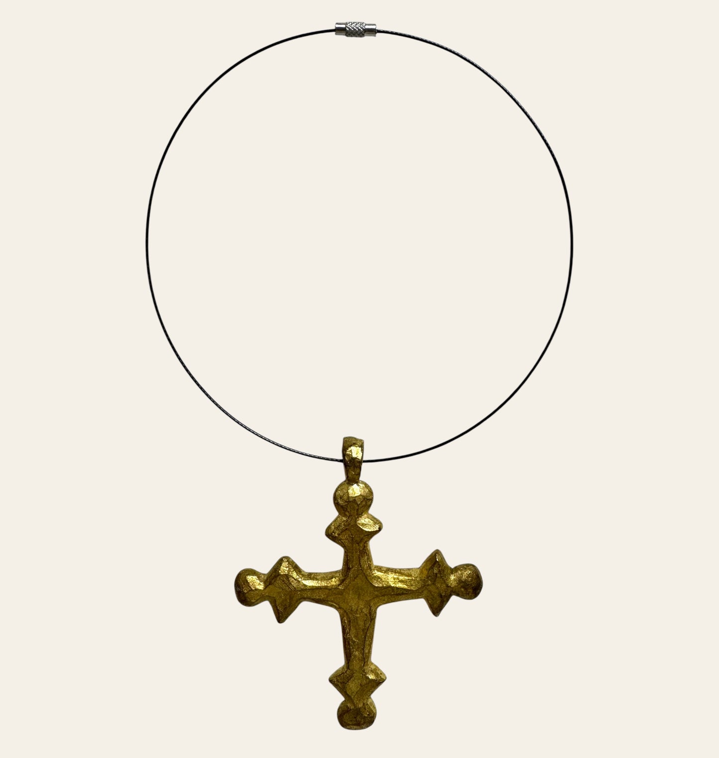 1990s Large Sculptural Cross Pendant