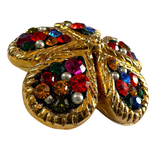 1980's Jacky de G Clover Brooch