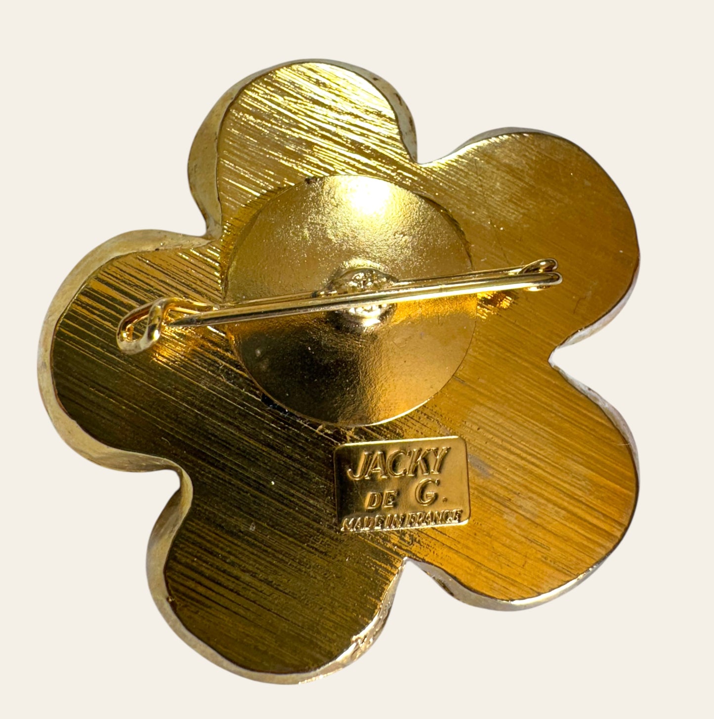 1980's Jacky de G Clover Brooch