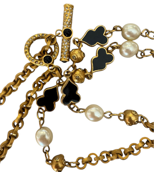 Art Deco Revival Long Chain Necklace