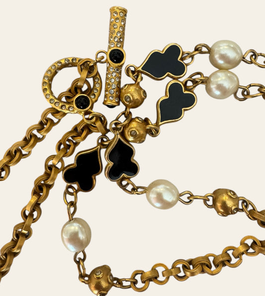 Art Deco Revival Long Chain Necklace