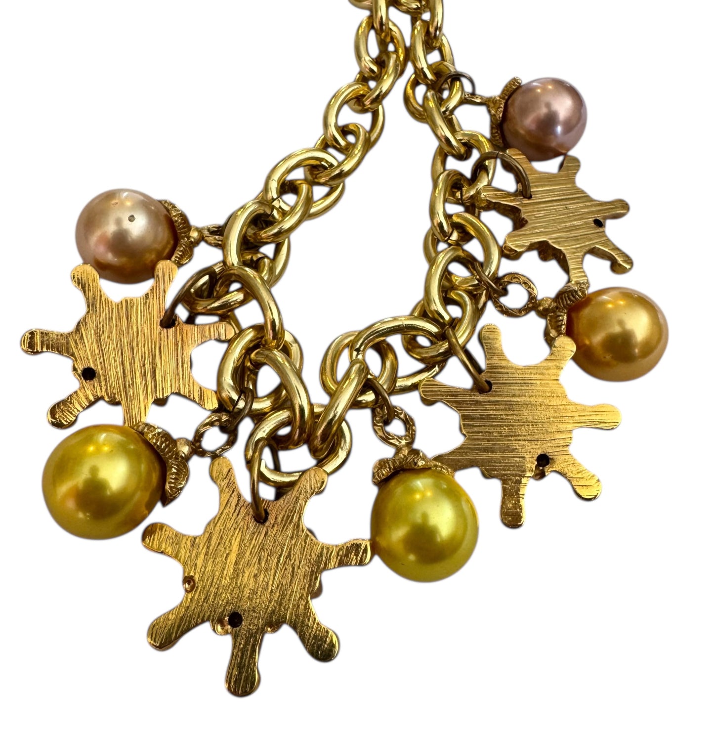 1980s Jacky de G. Solar Charm Statement Necklace