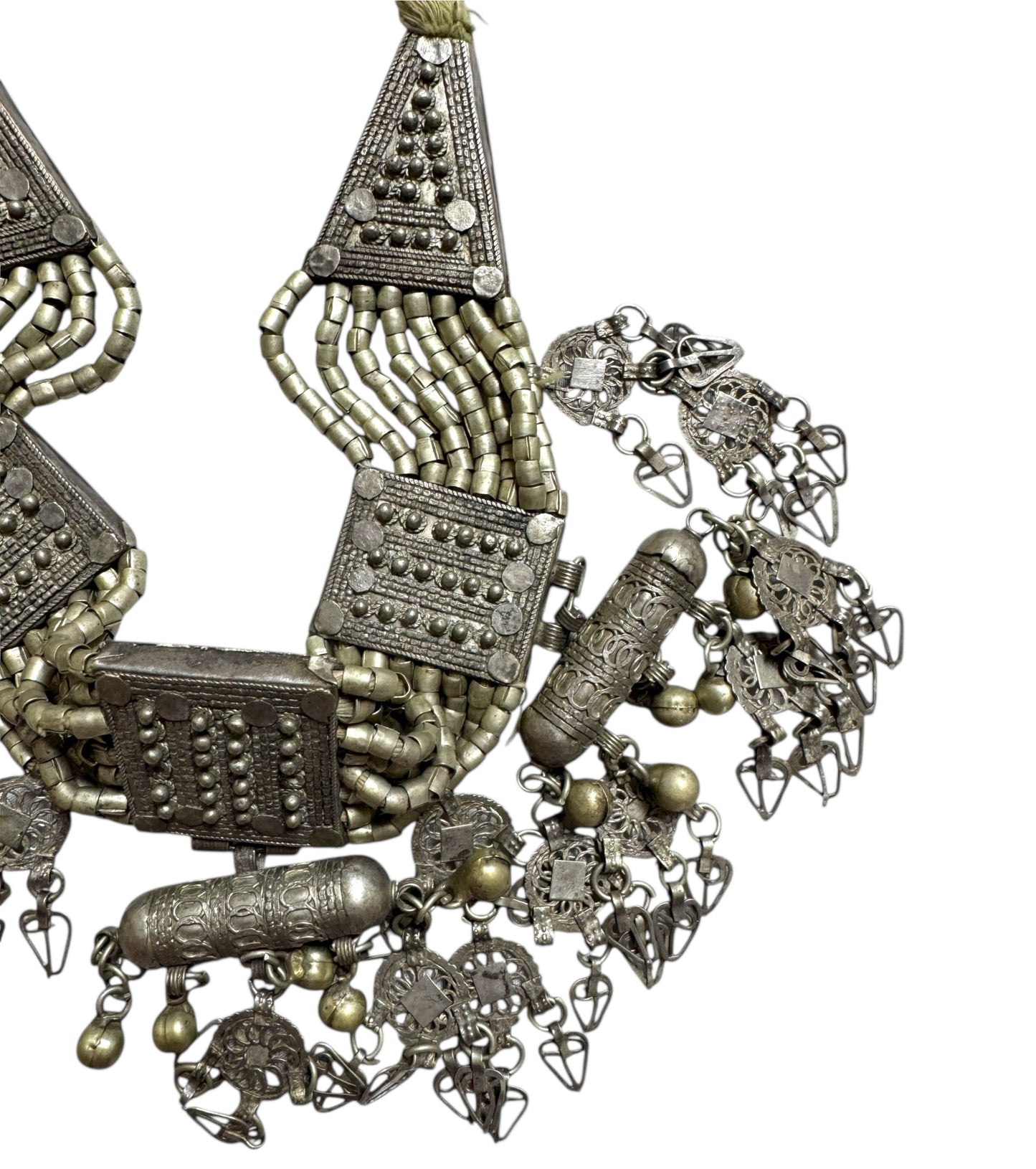 1930s Massive Antique Yemeni Tribal Silver Choker Necklace