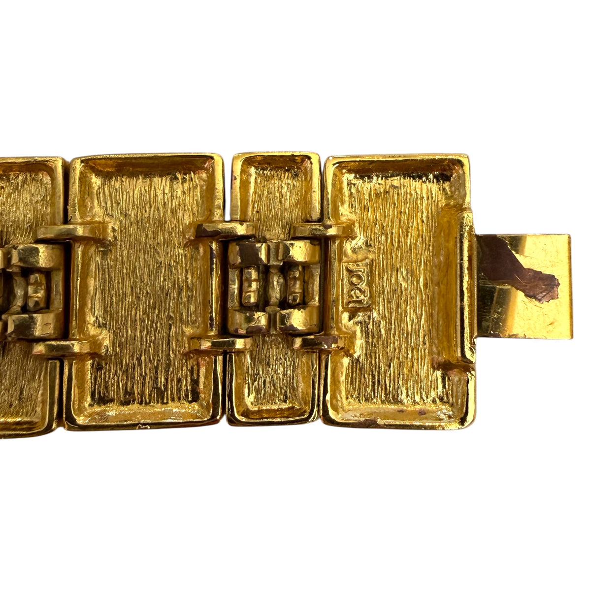 1970's Joël Orange & Red Enamel Panels Bracelet and Matching Squared Earrings