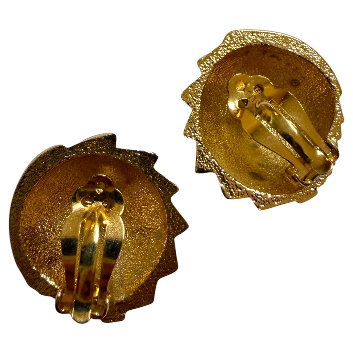 Domed Shell Shaped Clip On Earrings