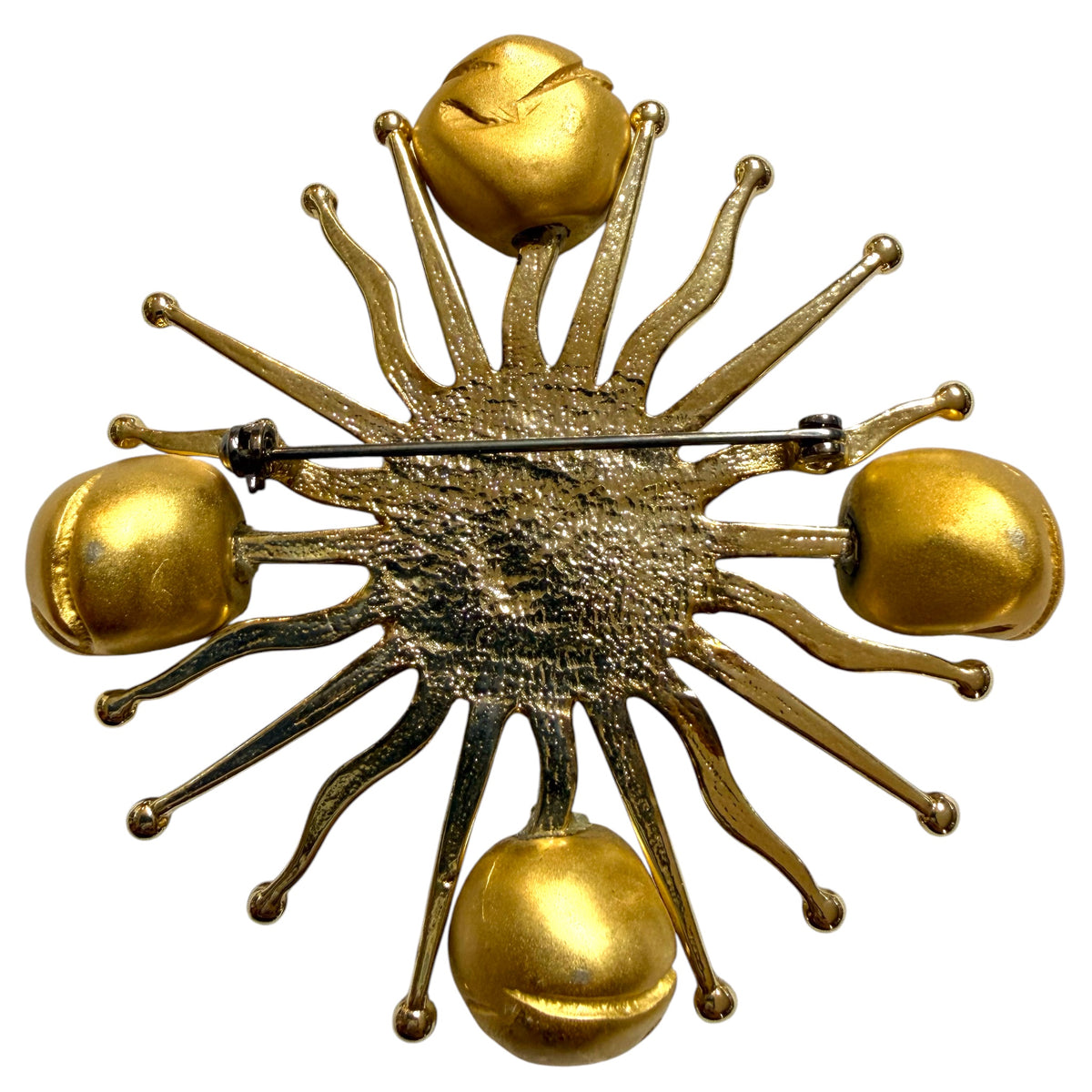 Gold Tone Starburst Brooch