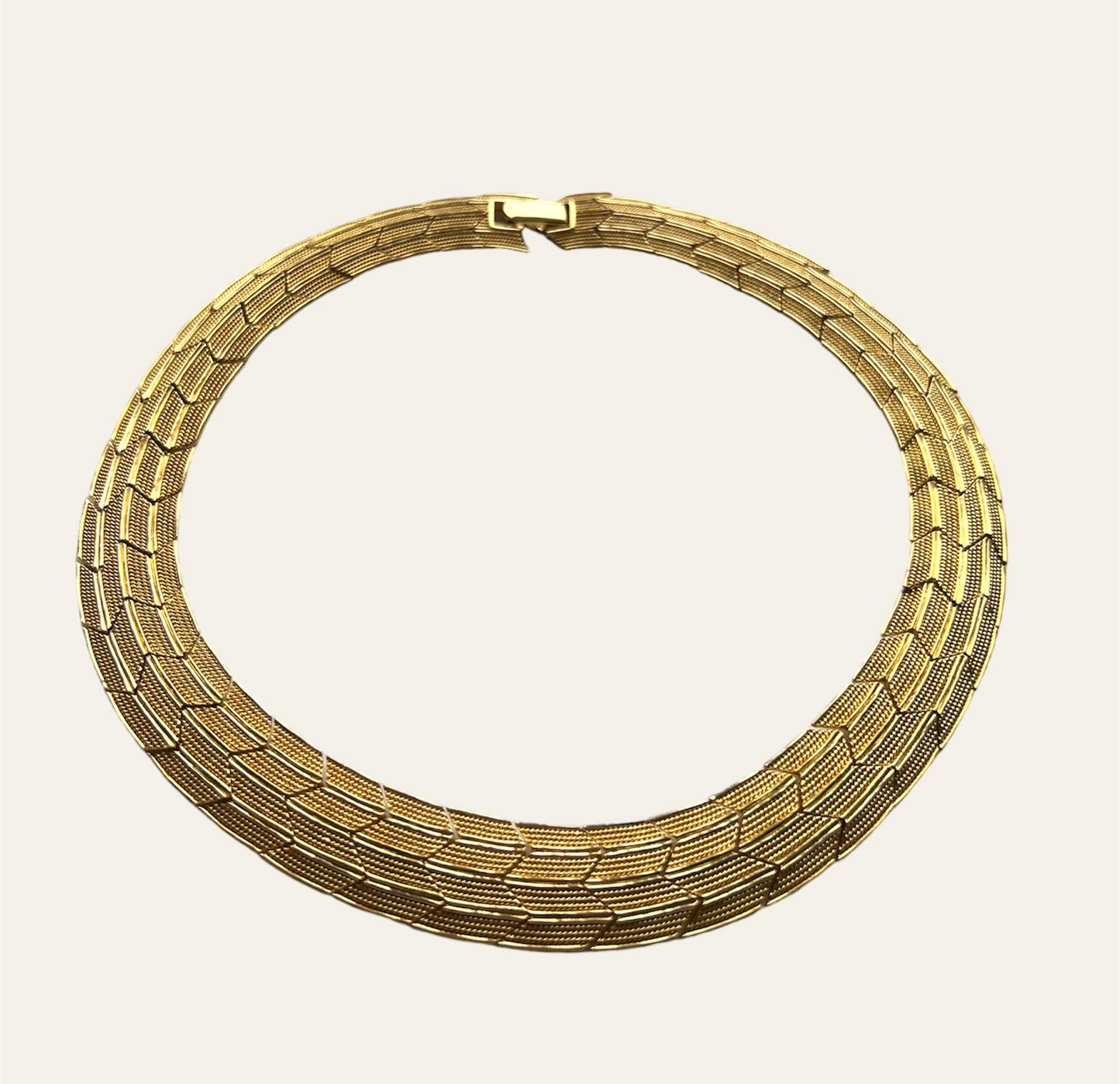 Wide Gold Tone Egyptian Style Choker