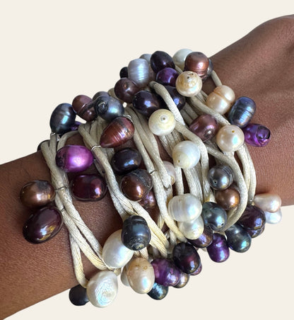 Multi-Strand Fresh Water Pearl Bracelet