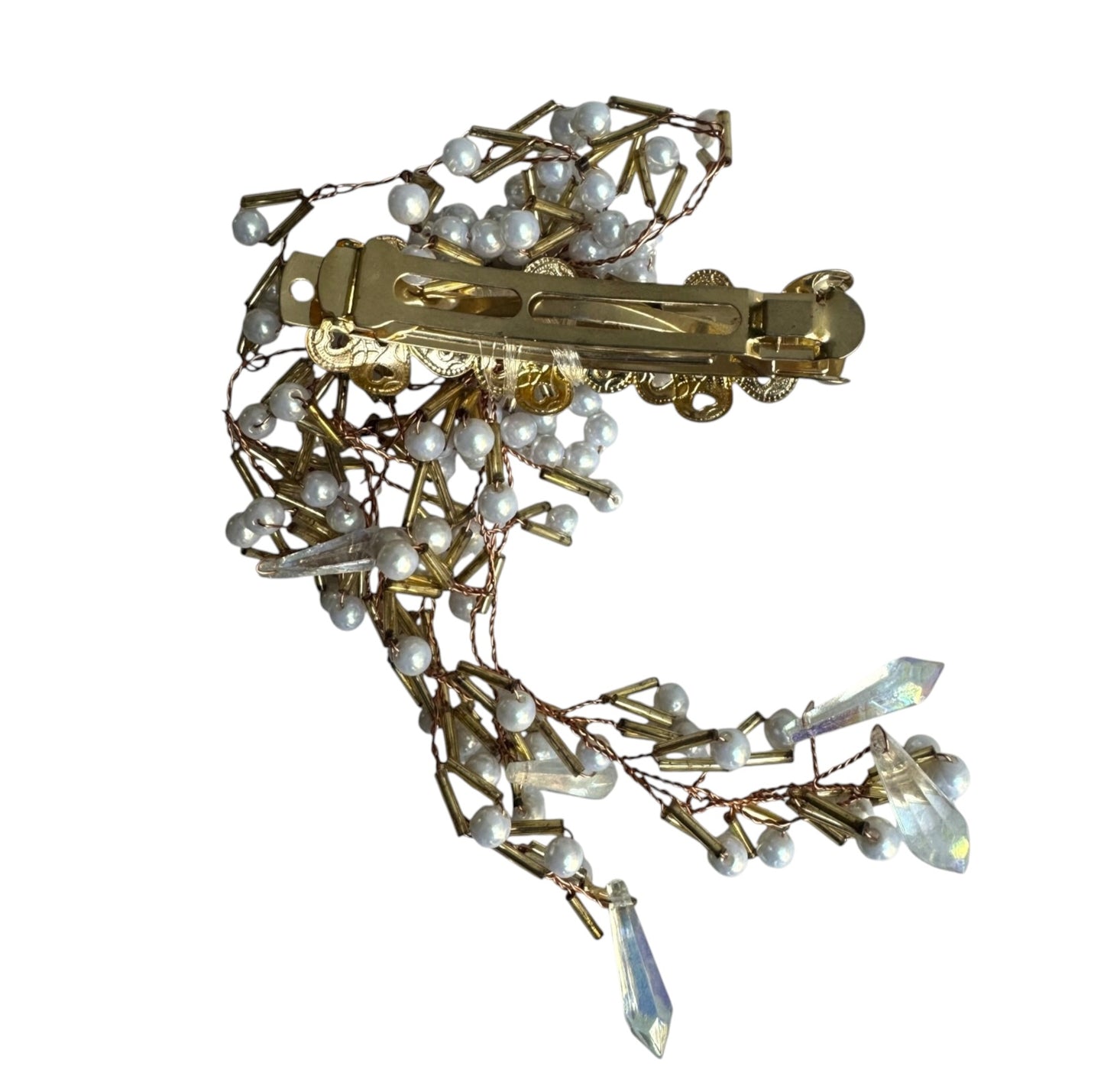 Faux Pearls Barette Hair Jewelry