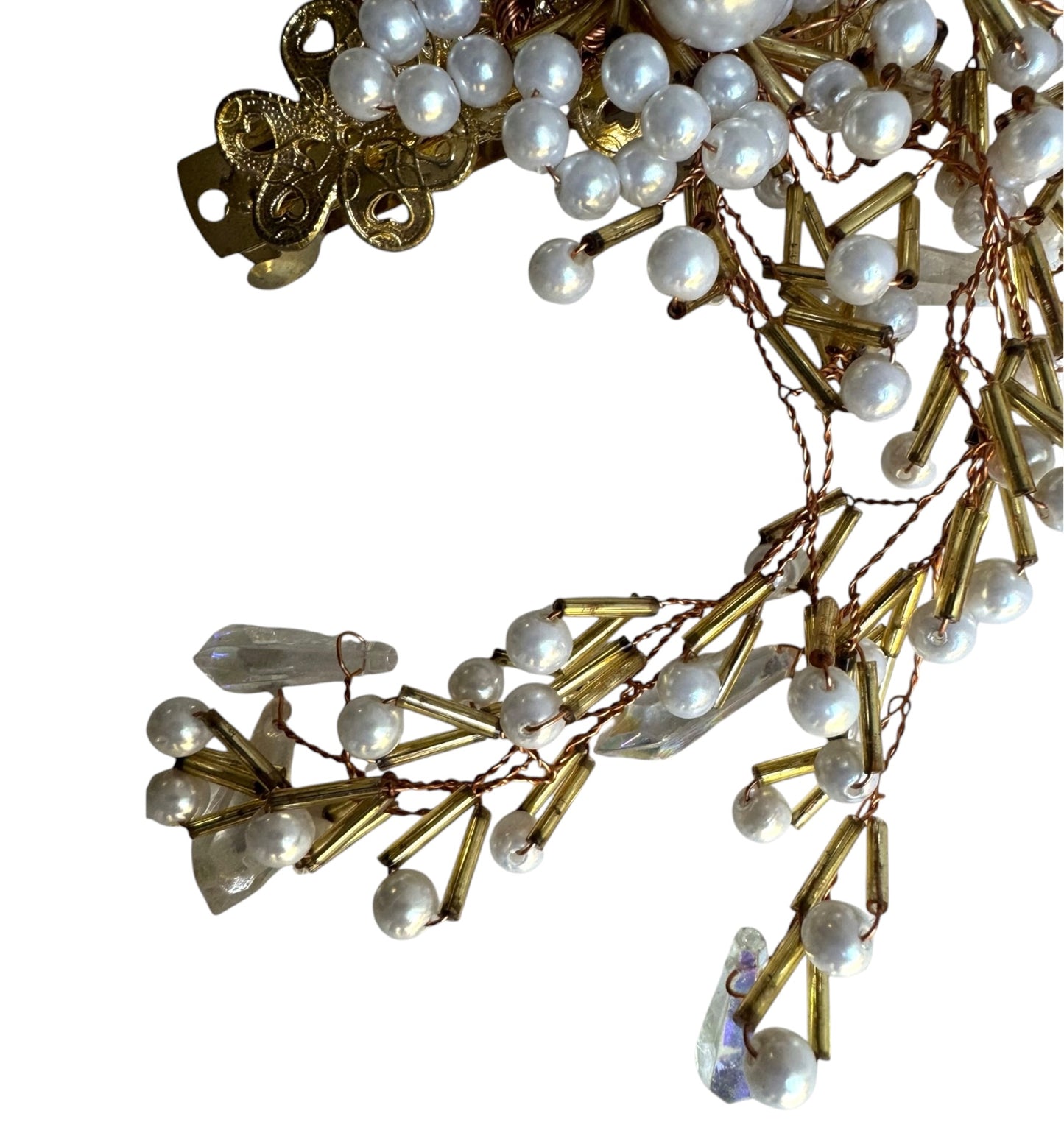 Faux Pearls Barette Hair Jewelry