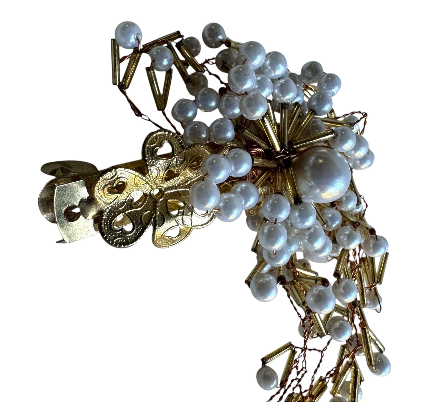 Faux Pearls Barette Hair Jewelry