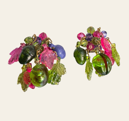 Germany Fruit Leaves Clip On Earrings