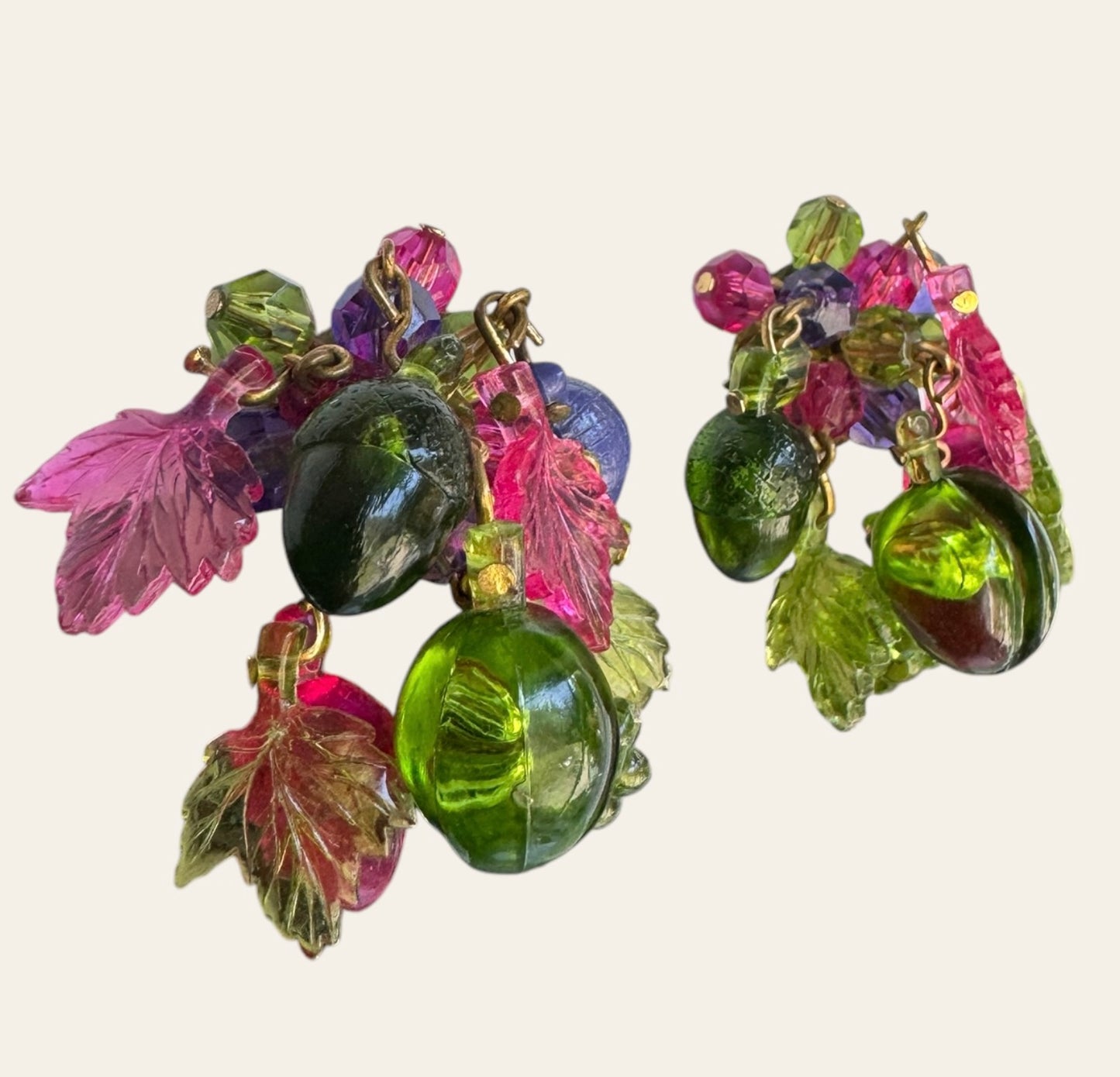 Germany Fruit Leaves Clip On Earrings
