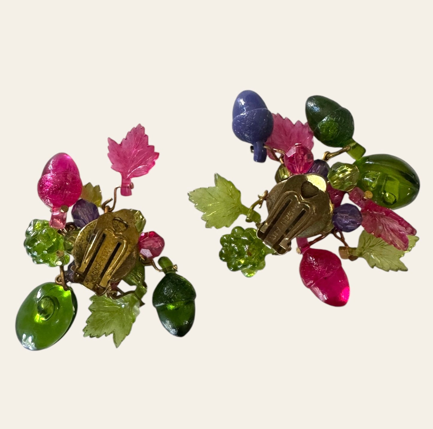 Germany Fruit Leaves Clip On Earrings