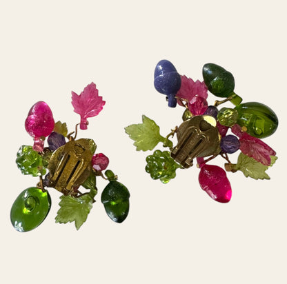 Germany Fruit Leaves Clip On Earrings