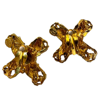 1980's Byzantine Revival Clip On Earrings
