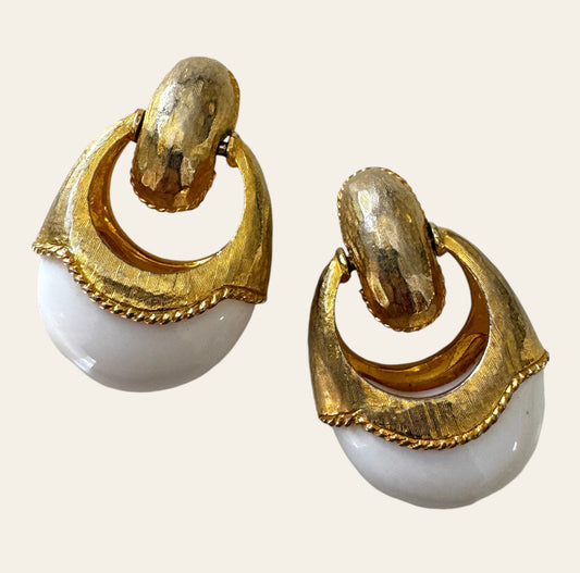 1980's Pauline Rader Clip On Earrings